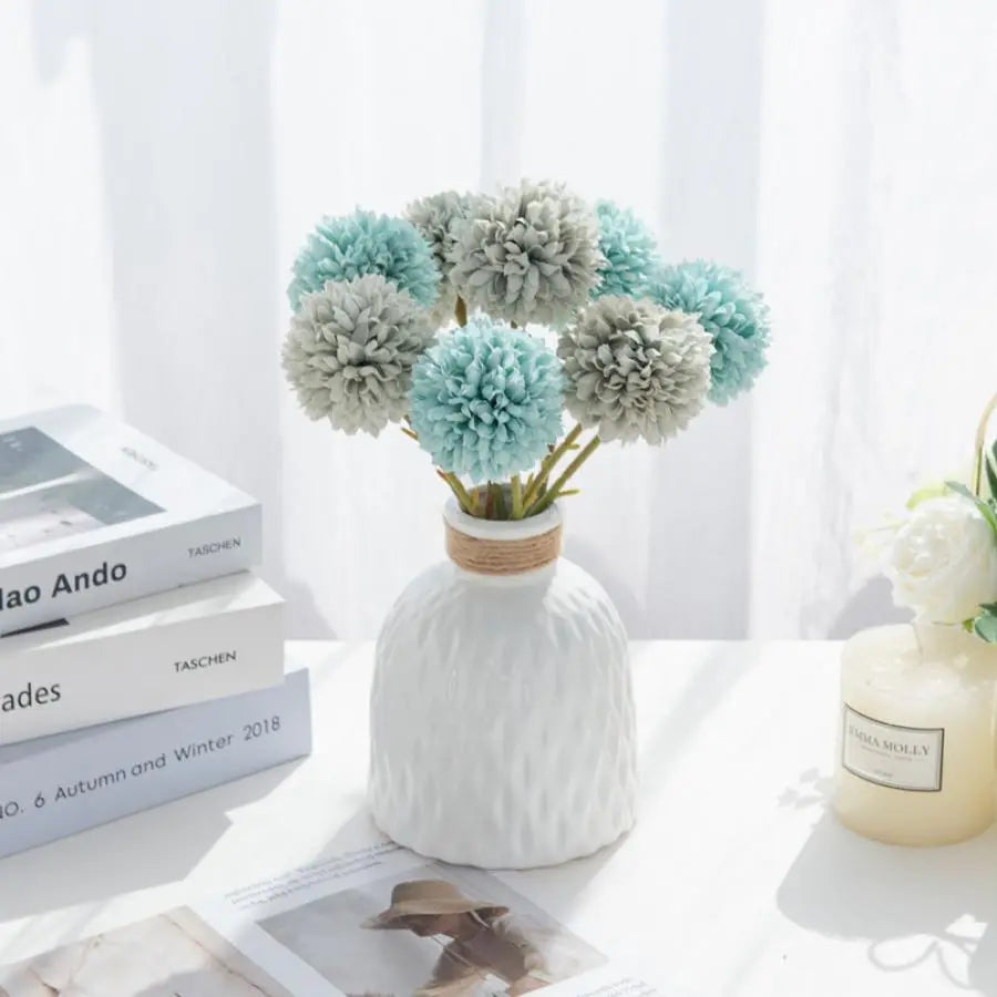 5Pcs Silk Ball Chrysanthemum Wedding Artificial Flower Christmas Decor Vase