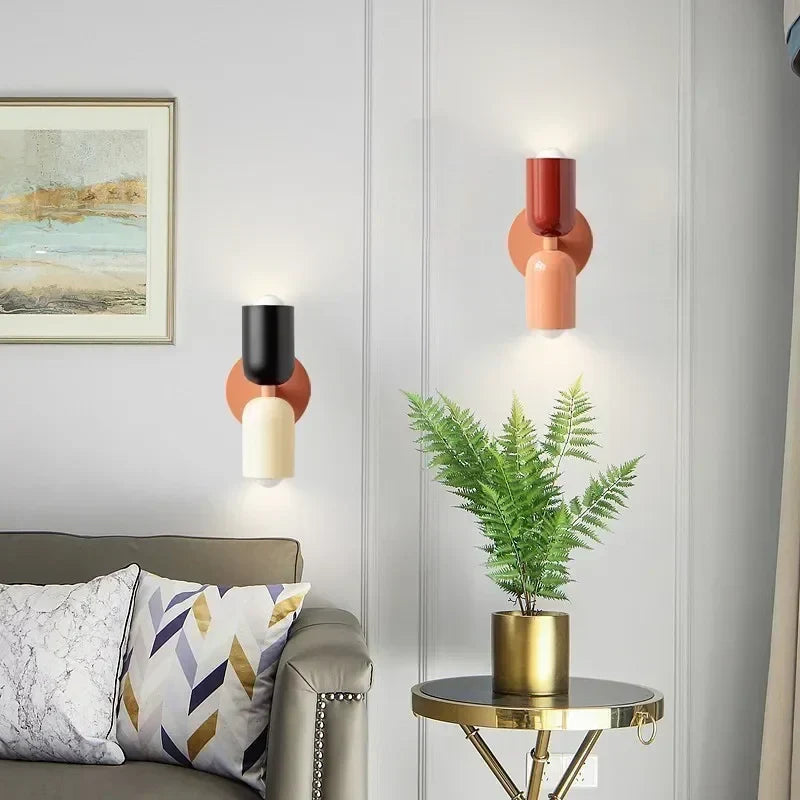 Nordic LED Wall Lamps Modern Minimalist Cream Double Head Lights