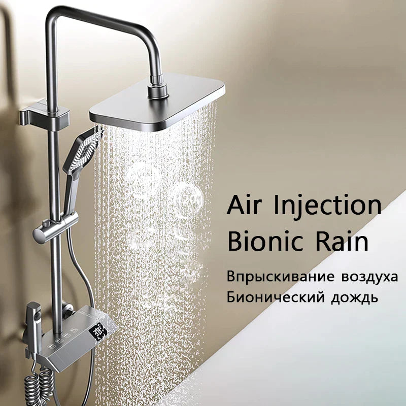 Bathroom Shower Full Set Black White Gray Bathtub Shower System